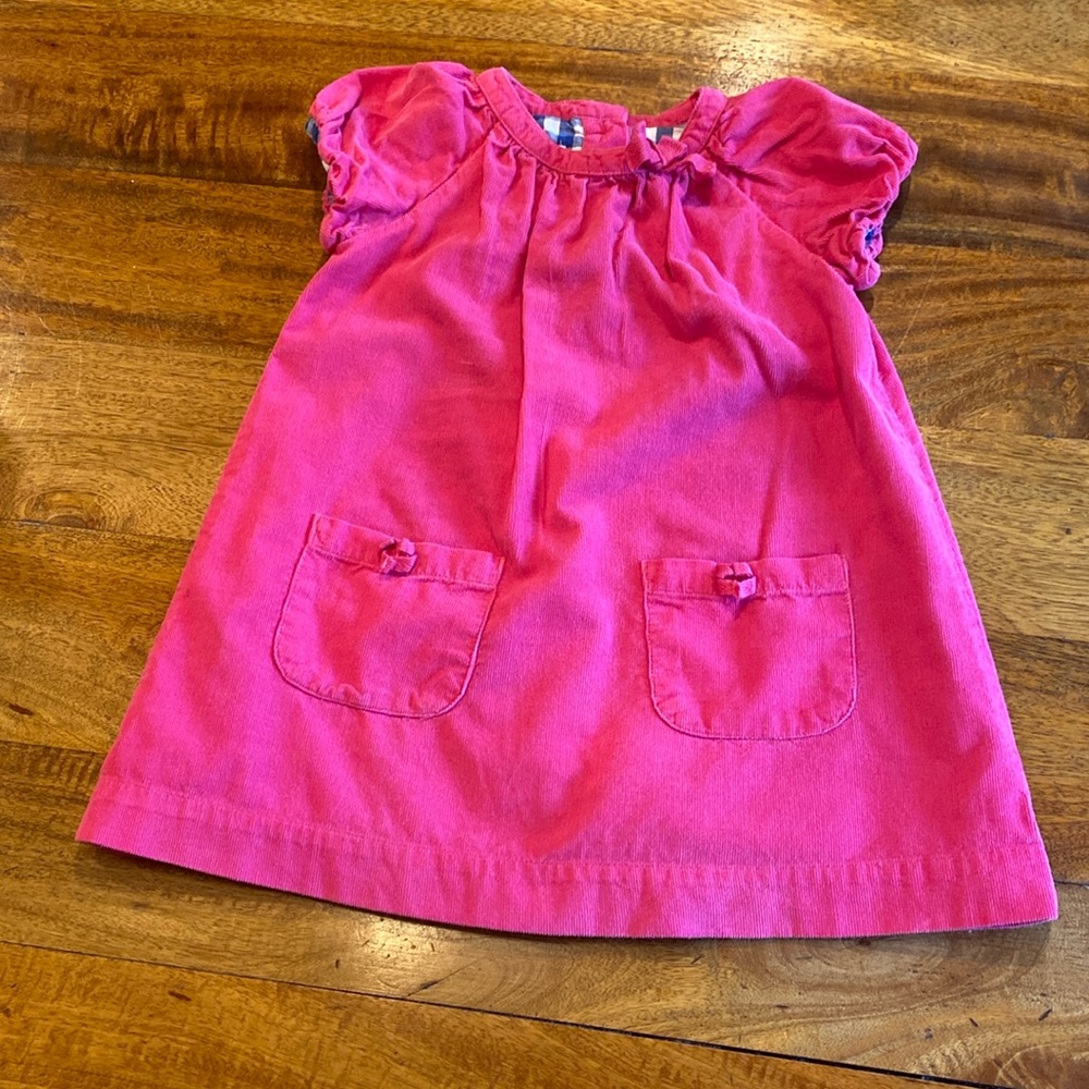 Baby Boden Pink Corduroy Dress with Bows